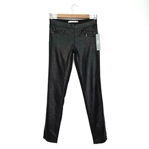 Tractr Leggings Girl’s Size 12 Black Crinkled Faux Leather Finish Stetch New NWT